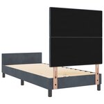 vidaXL Cadre de Lit Gris Foncé 90x190 cm Velours