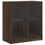 vidaXL Armoire latérale avec portes en verre chêne marron 68x37x75 5cm