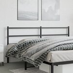 vidaXL Tête de lit métal noir 200 cm