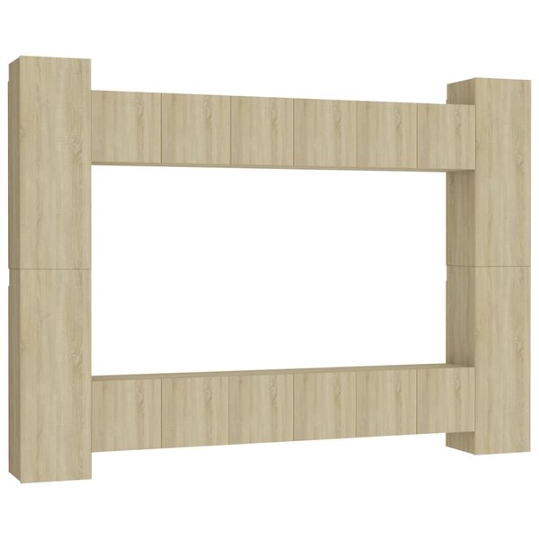 vidaXL Ensemble de meubles TV 10 Pièces Chêne sonoma Bois d'ingénierie