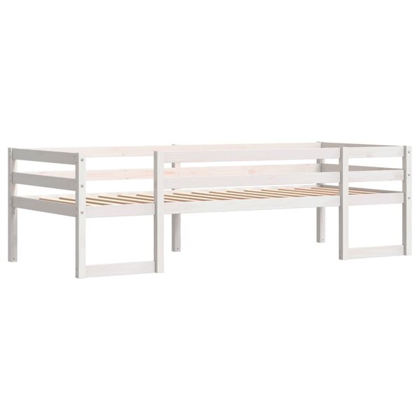 vidaXL Cadre de lit d'enfant blanc 75x190 cm bois de pin massif