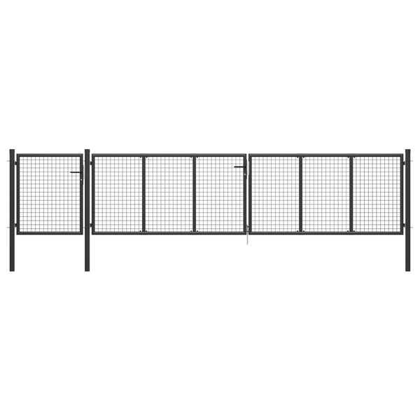 vidaXL Portail de jardin Acier 500 x 75 cm Anthracite