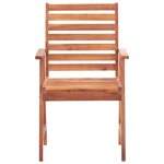 vidaXL Chaises à manger d'extérieur lot de 3 et coussins Acacia massif