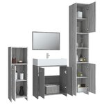 vidaXL Ensemble de meubles de salle de bain 4 Pièces Sonoma gris
