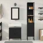 vidaXL Ensemble de meubles de salle de bain 3 pièces en bois d'ingénierie chêne noir