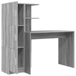 vidaXL Bureau avec rangement Gris Sonoma Bois d'ingénierie