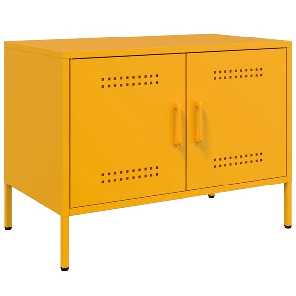 vidaXL Meuble TV jaune moutarde 68x39x50 5 cm acier