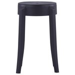 vidaXL Tabourets empilables lot de 4 noir plastique