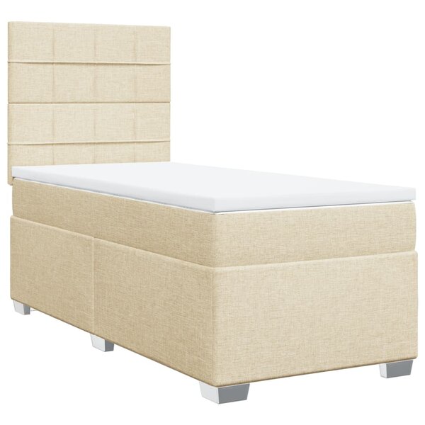 vidaXL Sommier à lattes de lit avec matelas Crème 80x200 cm Tissu