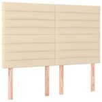 vidaXL Sommier à lattes de lit avec matelas Crème 140x190 cm Tissu