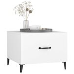 vidaXL Tables basses avec pieds en métal 2 Pièces Blanc 50x50x40 cm