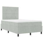vidaXL Lit à sommier avec matelas Gris clair 120x200 cm Velours
