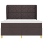 Lit à ressorts vidaXL avec matelas marron foncé 140x190 cm en tissu