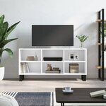 vidaXL Meuble TV blanc brillant 103 5x30x50 cm bois d'ingénierie