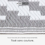 Tapis extérieur terrasse réversible - Tapis de jardin imperméable et résistant UV - Zoe - Gris - 75x200 cm - HOMESCAPES