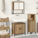 vidaXL Ensemble de meubles de salle de bain 2 pièces en chêne artisanal en bois d'ingénierie