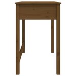Bureau table poste de travail meuble d'ordinateur informatique étude avec tiroirs miel 100 x 50 x 78 cm bois massif de pin brun 02_0023471