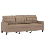vidaXL Ensemble de canapés 2 Pièces avec coussins Cappuccino Similicuir