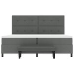 vidaXL Lit à ressort avec matelas et banc gris foncé 200x200 cm en tissu