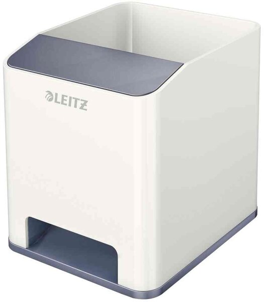 Pot à crayons Sound WOW Duo Colour, 2 compartiments, Gris LEITZ