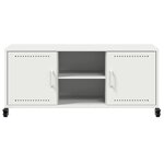 vidaXL Meuble TV blanc 100 5x39x43 5 cm acier laminé à froid