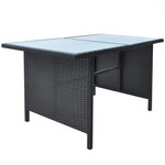 vidaXL Mobilier à dîner de jardin 6Pièces et coussins Résine tressée Noir