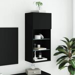vidaXL Meuble TV avec lumières LED noir 40 5x30x90 cm