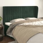 vidaXL Tête de lit avec oreilles Vert foncé 203x23x118/128 cm Velours