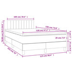 vidaXL Sommier à lattes de lit avec matelas LED gris clair 120x190 cm