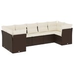 vidaXL Salon de jardin avec coussins 7 Pièces marron résine tressée
