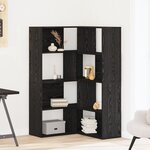 Cabinet d'angle vidaXL Noir Chêne 140x30x140 cm Bois d'ingénierie