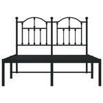 vidaXL Cadre de lit métal sans matelas avec tête de lit noir 120x190cm