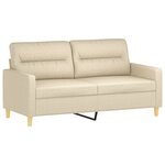 vidaXL Ensemble de canapés 3 Pièces avec coussins crème tissu