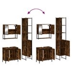 vidaXL Ensemble de meubles de salle de bain 3 Pièces Chêne fumé