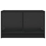 vidaXL Meuble TV avec portes en verre noir 68x37x42 cm