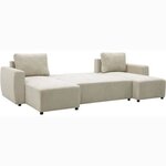 Canapé d'angle convertible panoramique PHAREL5/6 places - Perle - Coffre de rangement - 297 x 155 x 85