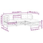 vidaXL Salon de jardin 4 Pièces avec coussins cire marron bois pin massif