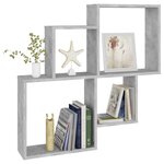 vidaXL Étagère murale cube Gris béton 80x15x78 5 cm Bois d’ingénierie