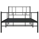 vidaXL Cadre de lit métal sans matelas avec pied de lit noir 100x190cm
