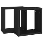 vidaXL Étagères cube murales 2 Pièces noir 30x15x30 cm