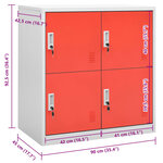 vidaXL Armoire à casiers Gris clair et rouge 90x45x92 5 cm Acier