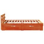 vidaXL Cadre de lit avec tiroirs Marron ciré 135x190 cm Bois de pin massif
