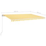 vidaXL Auvent automatique capteur de vent/LED 500x300cm Jaune et blanc
