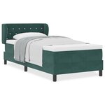 Lit avec sommier et matelas vidaXL Vert foncé 90x190 cm en velours