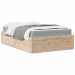 vidaXL Lit avec matelas 120x190 cm bois massif de pin