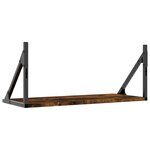 vidaXL Étagères murales 2Pièces chêne fumé 60x25x25 5cm bois d'ingénierie
