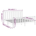 vidaXL Cadre de lit Marron miel Bois de pin massif 200x200 cm