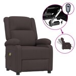 vidaXL Fauteuil électrique de massage Marron foncé Tissu