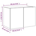 vidaXL Meuble TV mural avec lumières LED chêne sonoma 60x35x41 cm