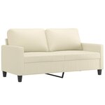 vidaXL Canapé à 2 places Crème 140 cm Similicuir